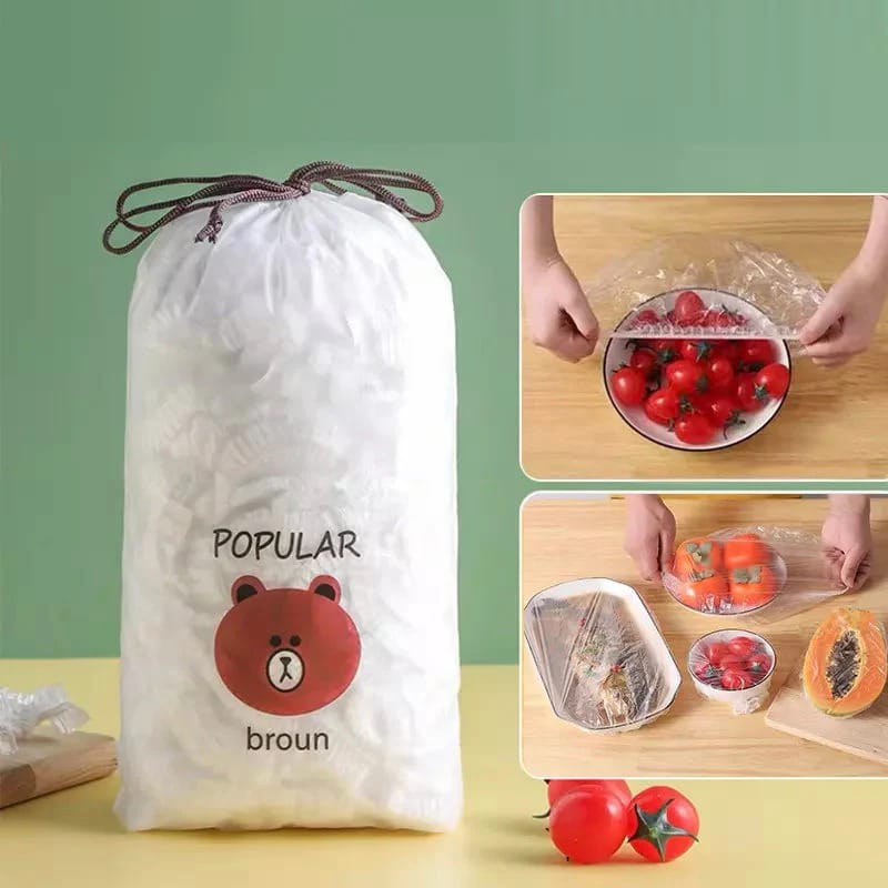 Pack of 100 Plastic Food Cover Bags