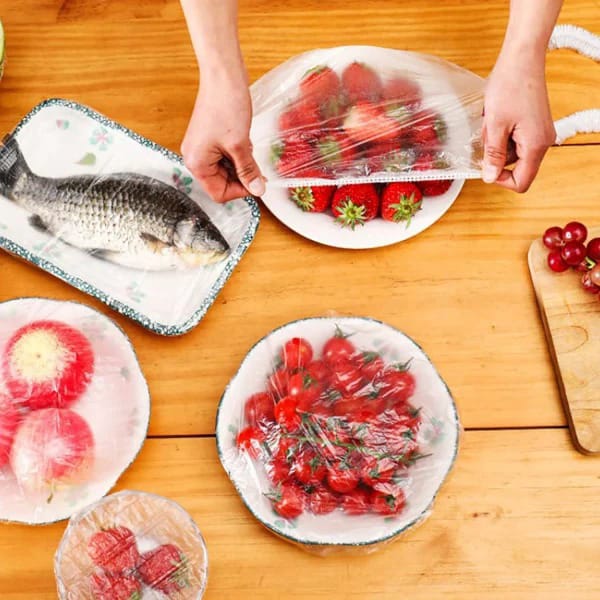 Pack of 100 Plastic Food Cover Bags