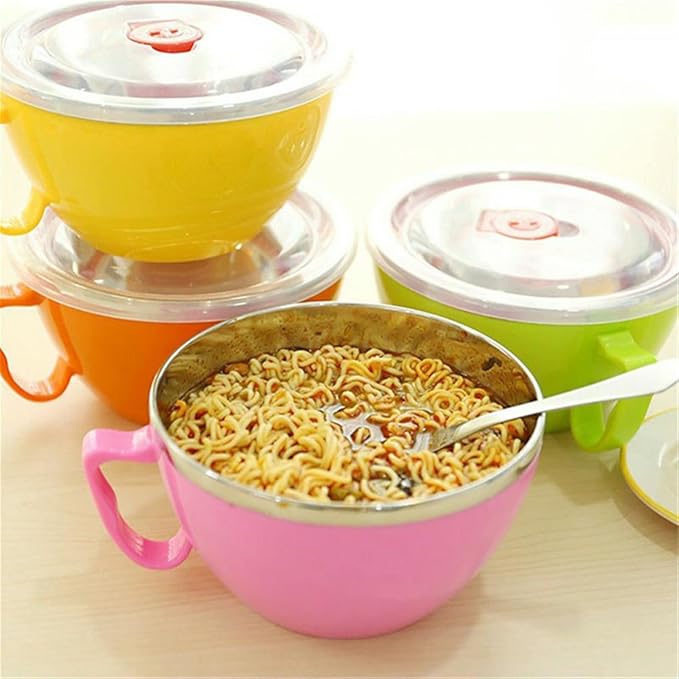FRESH Bowl 900ml Noodle Bowl With Steel Plastic Leak-Proof Food Container Rice Soup Bowls