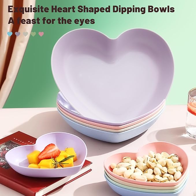 10pcs Multi-color Heart Shaped Plates with Tray