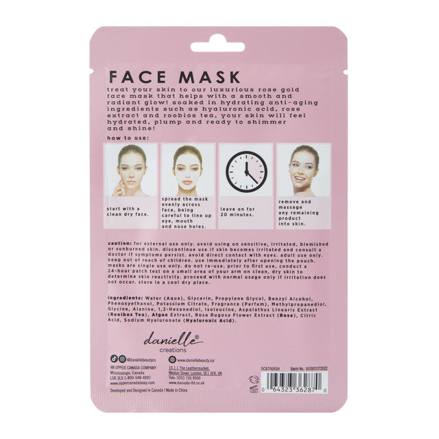Danielle Rose Gold Shimmer Face Sheet Mask