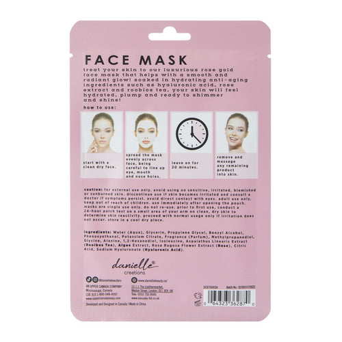 Danielle Rose Gold Shimmer Face Sheet Mask