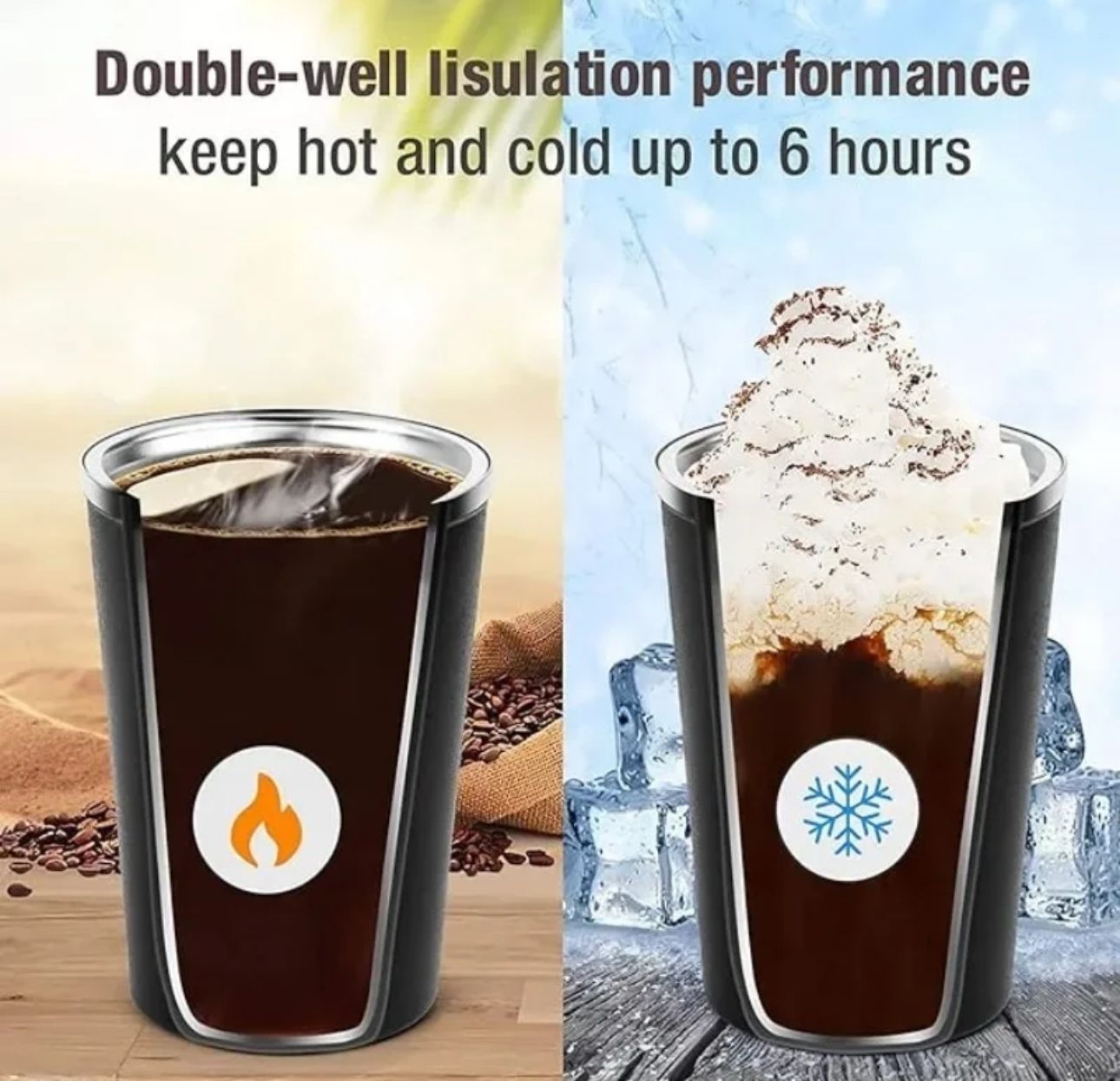 Sleek Stainless Steel Coffee Mug – Insulated Travel Cup for Hot & Cold Drinks