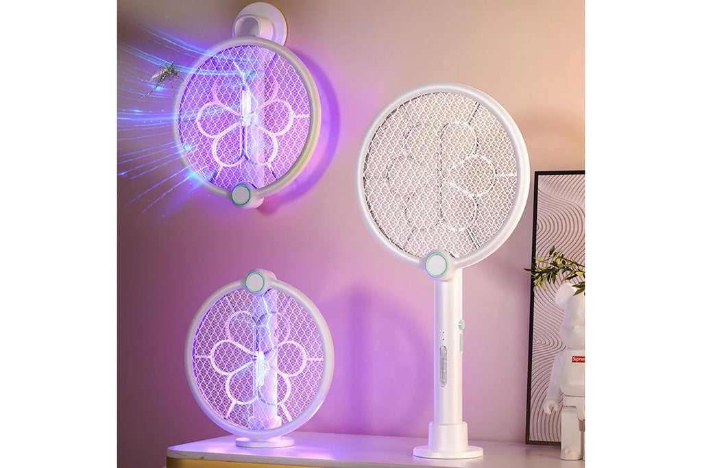 Vaelon V-989 Electric Mosquito Swatter Racket – Rechargeable Bug Zapper with LED Light | USB Type-C Mosquito Killer