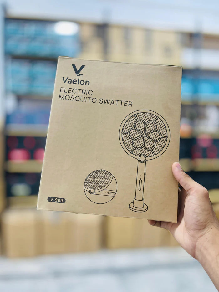 Vaelon V-989 Electric Mosquito Swatter Racket – Rechargeable Bug Zapper with LED Light | USB Type-C Mosquito Killer